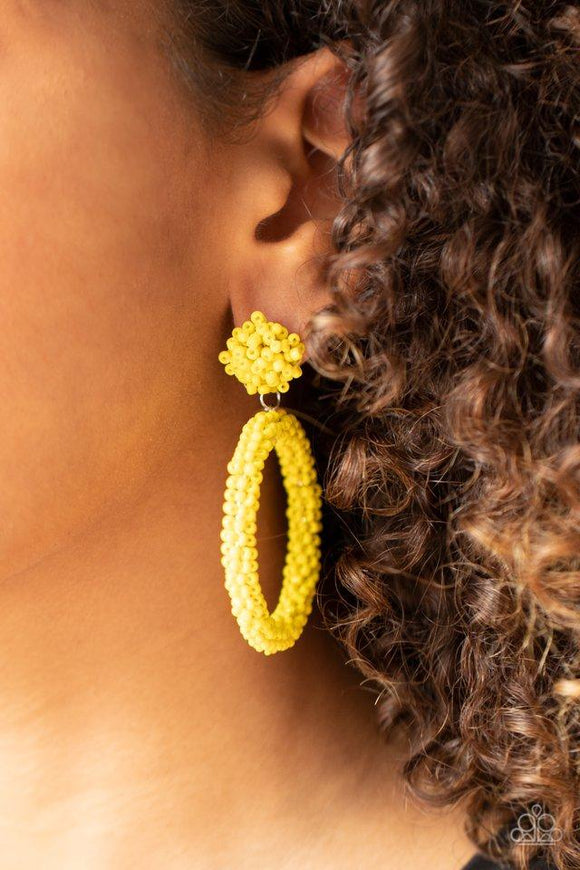 Paparazzi Earring ~ Be All You Can BEAD - Yellow - Glitzygals5dollarbling Paparazzi Boutique 