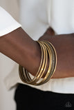 Paparazzi The Big BANGLE - Brass - Set of 7 Bangle Bracelets - Glitzygals5dollarbling Paparazzi Boutique 