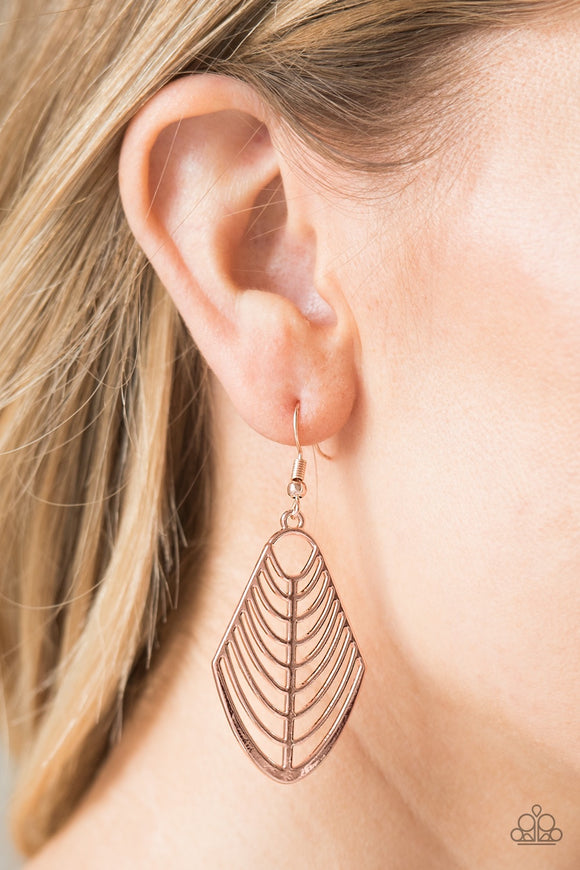 Paparazzi Right on Tracker Rose Gold Earrings - Glitzygals5dollarbling Paparazzi Boutique 