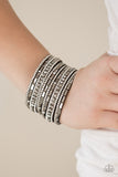 Paparazzi Wham Bam Glam Hematite White Bracelet On Black - Glitzygals5dollarbling Paparazzi Boutique 