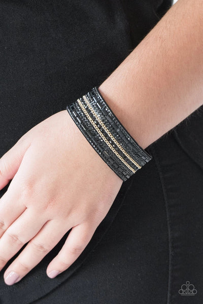 Rebel Radiance black gold chain Paparazzi bracelet Glitzygals5dollarbling Paparazzi Boutique