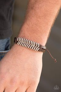 Paparazzi Mountain Expedition - Brown Leather Bracelet - Glitzygals5dollarbling Paparazzi Boutique 