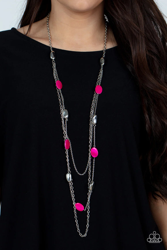 Barefoot and Beachbound Pink ~ Paparazzi Necklace - Glitzygals5dollarbling Paparazzi Boutique 
