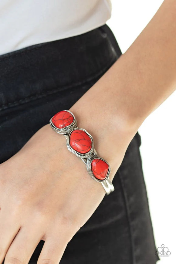 Stone Shop Red ~ Paparazzi Bracelet - Glitzygals5dollarbling Paparazzi Boutique 