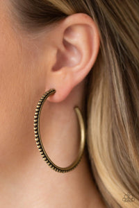 Totally on Trend - brass - Paparazzi earrings - Glitzygals5dollarbling Paparazzi Boutique 