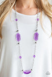 Paparazzi Crystal Charm - Purple Beads - Silver Chain Necklace and matching Earrings - Glitzygals5dollarbling Paparazzi Boutique 