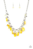 Paparazzi I Want To SEA The World - Yellow - Bold Silver Chain Necklace & Earrings - Glitzygals5dollarbling Paparazzi Boutique 