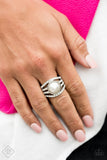 Paparazzi A Big Break - White Pearl - Silver Rhinestone Ring - Fashion Fix / Trend Blend March 2019 - Glitzygals5dollarbling Paparazzi Boutique 