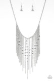 Paparazzi First Class Fringe - Silver - Necklace & Earrings - Glitzygals5dollarbling Paparazzi Boutique 