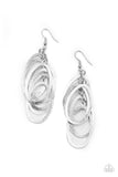 Paparazzi Earring ~ Mind OVAL Matter - Silver - Glitzygals5dollarbling Paparazzi Boutique 