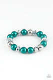 Paparazzi Very VIP - Green - Pearly Beads - Stretchy Band Bracelet - Glitzygals5dollarbling Paparazzi Boutique 