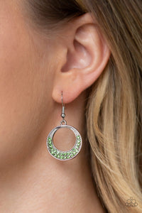 Socialite Luster - Green Paparazzi Earrings - Glitzygals5dollarbling Paparazzi Boutique 