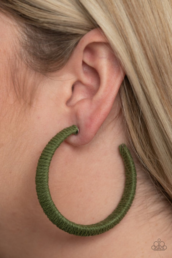 TWINE and Dine - green - Paparazzi earrings - Glitzygals5dollarbling Paparazzi Boutique 