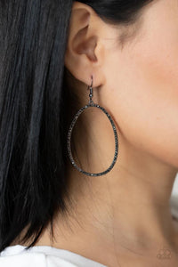 Paparazzi OVAL-ruled! - Black Earrings - Glitzygals5dollarbling Paparazzi Boutique 