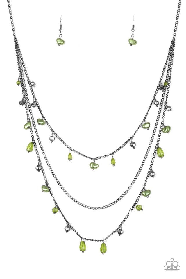 Paparazzi Pebble Beach Beauty Green Necklace – Glitzygals5dollarbling ...