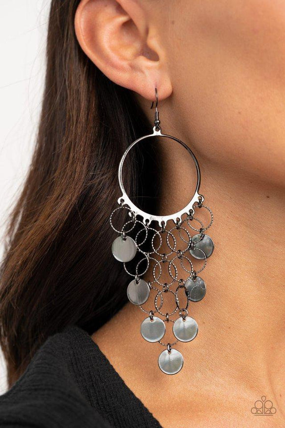 Paparazzi Earring ~ Take a CHIME Out - Black - Glitzygals5dollarbling Paparazzi Boutique 