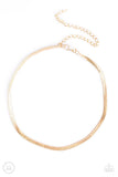 Serpentine Sheen Gold – Paparazzi Choker Necklace - Glitzygals5dollarbling Paparazzi Boutique 
