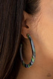 Paparazzi HAUTE-Blooded - Green - Striped Acrylic Hoops - Post Earrings - Glitzygals5dollarbling Paparazzi Boutique 