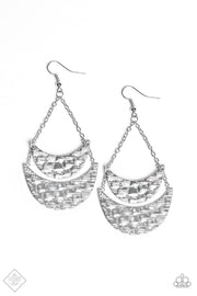 Paparazzi Moon Landings - Silver - Hammered Earrings - Fashion Fix / Trend Blend Exclusive August 2019 - Glitzygals5dollarbling Paparazzi Boutique 