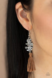 Paparazzi Tiki Tassel Brown Earrings - Glitzygals5dollarbling Paparazzi Boutique 