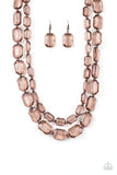 Paparazzi Ice Bank - Copper Acrylic - Necklace and matching Earrings - Glitzygals5dollarbling Paparazzi Boutique 