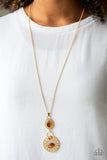 HOOK, VINE, AND SINKER - BROWN Gold NECKLACE SET Paparazzi - Glitzygals5dollarbling Paparazzi Boutique 