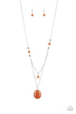 Paparazzi Time To Hit The ROAM - Orange - Silver Chain Necklace & Earrings - Glitzygals5dollarbling Paparazzi Boutique 