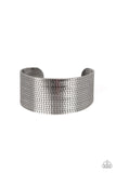 Paparazzi Texture Trailblazer Silver Bracelet - Glitzygals5dollarbling Paparazzi Boutique 