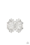 Paparazzi Urban Empire - White - Ring - Life of the Party Exclusive November 2021 - Glitzygals5dollarbling Paparazzi Boutique 