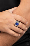 Metro Magnate Blue Ring ~ Paparazzi Ring - Glitzygals5dollarbling Paparazzi Boutique 