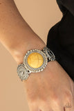 Paparazzi Mojave Motif - Yellow Stone - Bracelet - Glitzygals5dollarbling Paparazzi Boutique 