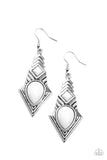 Stylishly Sonoran - white - Paparazzi earrings - Glitzygals5dollarbling Paparazzi Boutique 