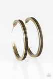 Paparazzi Jungle Stride Brass Hoop Earrings - Glitzygals5dollarbling Paparazzi Boutique 