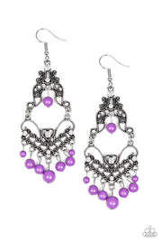 Colorfully Cabaret - purple - Paparazzi earrings - Glitzygals5dollarbling Paparazzi Boutique 