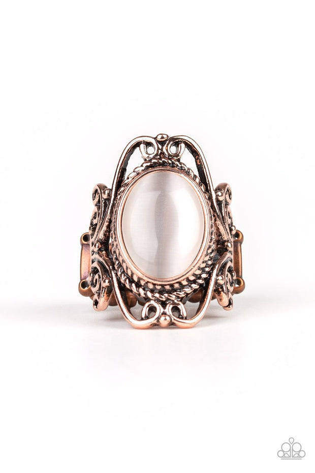 Paparazzi Fairytale Flair - Copper - Cat's Eye Stone - Filigree Ring - Glitzygals5dollarbling Paparazzi Boutique 