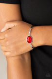 Paparazzi Definitely Dashing - Red Gem - Silver Bracelet - Glitzygals5dollarbling Paparazzi Boutique 