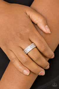 Feeling Fab-YOU-less White ~ Paparazzi Ring - Glitzygals5dollarbling Paparazzi Boutique 