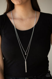 Paparazzi Stratospheric - White Rhinestones - Silver Chain Necklace and matching Earrings - Glitzygals5dollarbling Paparazzi Boutique 