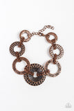 Paparazzi Way Wild - Copper - Stamped and Hammered - Shimmery Copper Bracelet - Glitzygals5dollarbling Paparazzi Boutique 