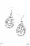 Paparazzi So The Story GLOWS - White Earrings - Glitzygals5dollarbling Paparazzi Boutique 