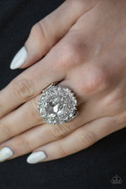 Paparazzi Accessories - Show Glam - White Ring - Glitzygals5dollarbling Paparazzi Boutique 