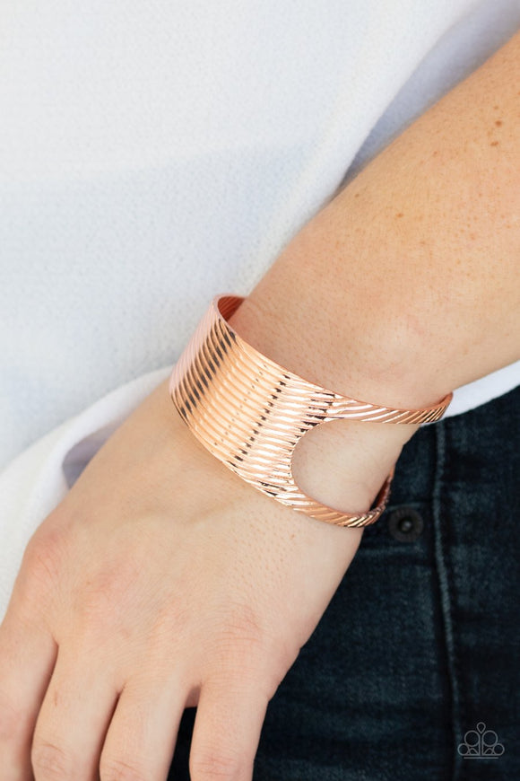 Paparazzi What GLEAMS Are Made Of - Copper - Asymmetrical Cutout - Cuff Bracelet - Glitzygals5dollarbling Paparazzi Boutique 