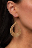 Paparazzi Earring ~ A Hot MESH - Gold - Glitzygals5dollarbling Paparazzi Boutique 