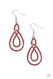 Paparazzi Sassy Sophistication - Red Rhinestones - Silver Loop - Earrings - Glitzygals5dollarbling Paparazzi Boutique 
