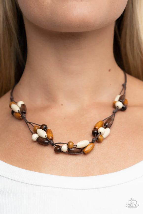 Outback Epic Brown ~ Paparazzi Necklace - Glitzygals5dollarbling Paparazzi Boutique 