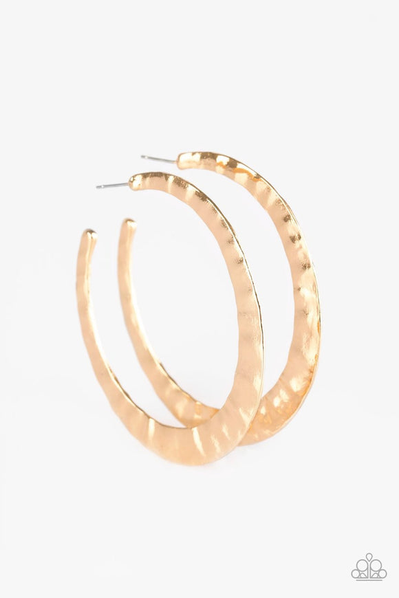 Paparazzi Slayers Gonna Slay - Gold - Hoop Earrings - Glitzygals5dollarbling Paparazzi Boutique 