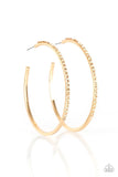 Paparazzi: Trending Twinkle - Gold Rhinestone Hoop Earrings - Glitzygals5dollarbling Paparazzi Boutique 