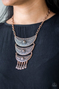 Paparazzi Go STEER-Crazy - Copper - Bold Pendant - Necklace & Earrings - Glitzygals5dollarbling Paparazzi Boutique 