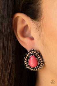 Paparazzi Beaded Blast Pink Post Earring - Glitzygals5dollarbling Paparazzi Boutique 