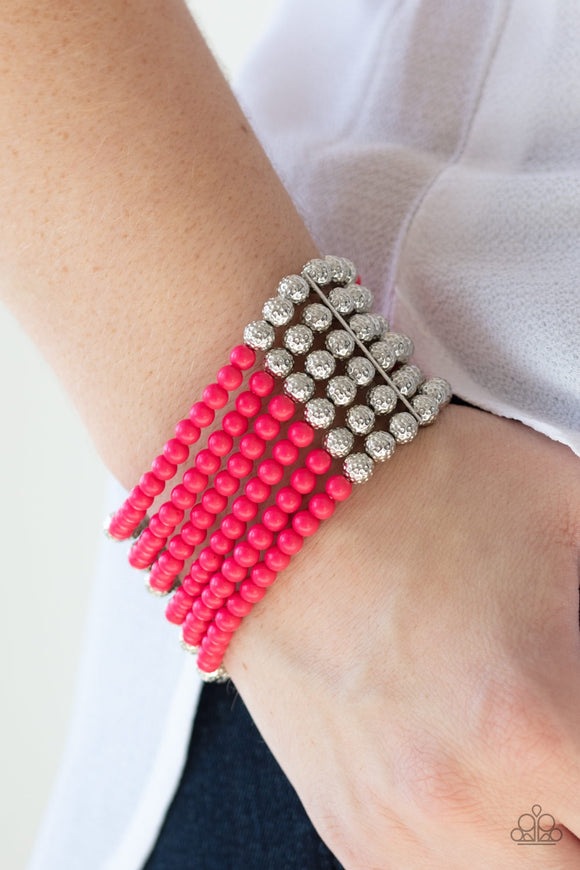 Paparazzi LAYER It On Thick Pink Bracelet - Glitzygals5dollarbling Paparazzi Boutique 